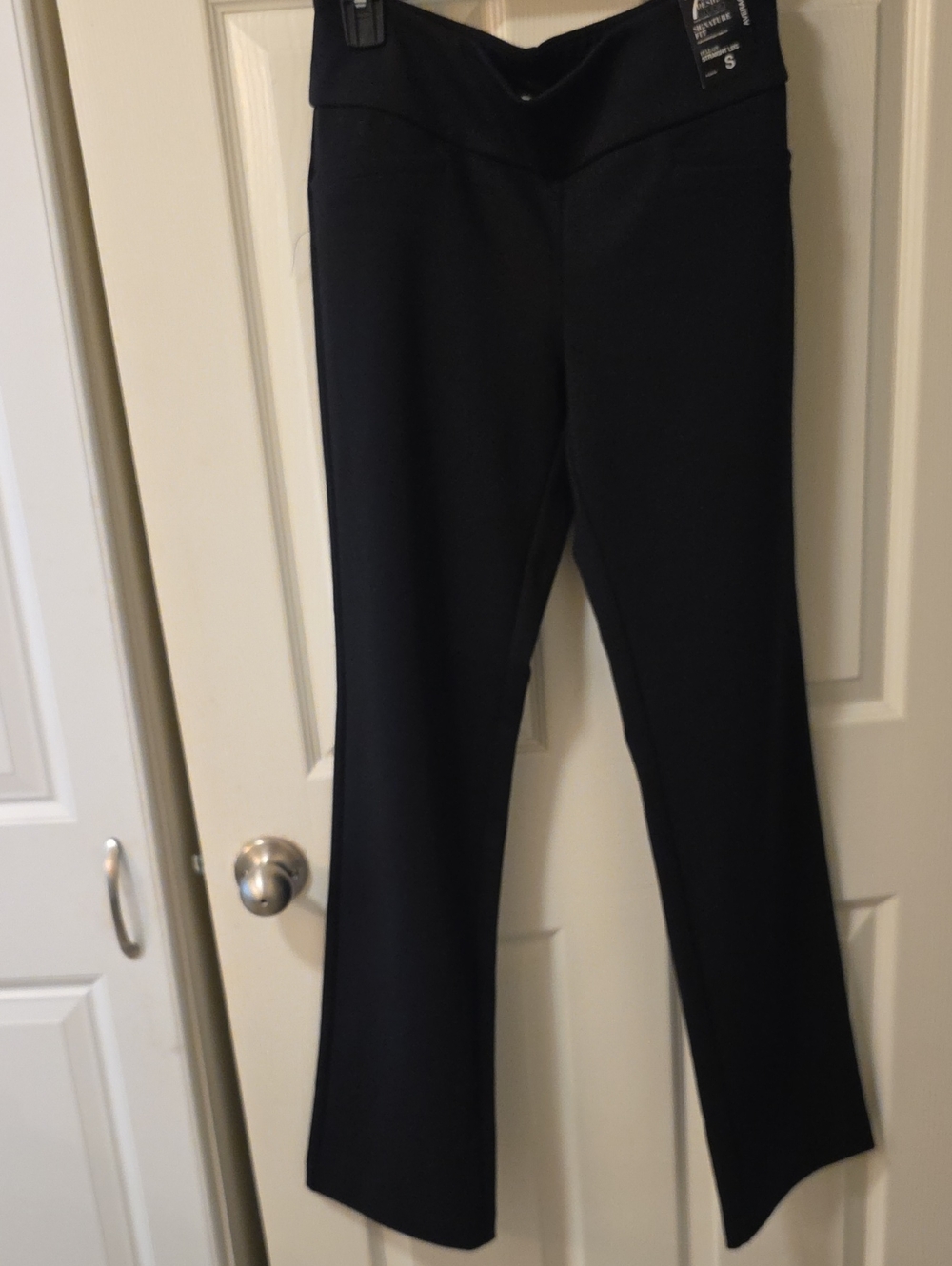 Black Stretch Pants with V-Waistband